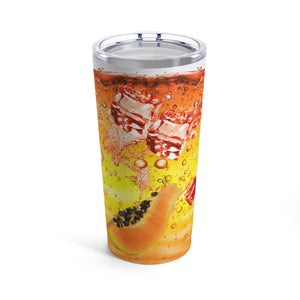Orange Papaya Stainless Steel 20oz Tumbler/ Iced Summer Orange Fruit Drink Travel Mug Gift