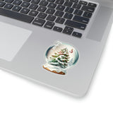 Christmas Stickers/ Snowglobe Holiday Tree Laptop Decal, Planner, Journal Vinyl Stickers