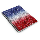 Patriotic Journal/ Red, White And Blue Ombre Glam 4th Of July Notebook/ Diary Gift
