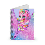 Unicorn Journal/ Rainbow Glam Purple, Pink, Blue Zipper Unicorn Notebook/ Diary Gift
