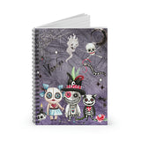 Halloween Journal/ Spooky Moon Cute Watercolor Voodoo Dolls And Black Magic Spells Cat Notebook/ Diary Gift