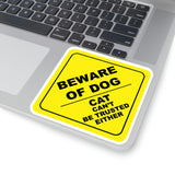 Dog Stickers/ Caution Sign Beware Of Dog Funny Laptop Decal, Planner, Journal Vinyl Stickers