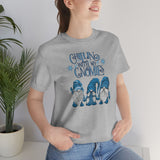 Christmas Shirts/ Chillin With My Gnomies Winter Blue Sweater Gnome Trio Pajama T shirts
