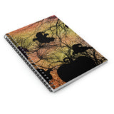 Halloween Journal/ Spooky Ghosts And Pumpkin Silhouettes In Orange Sunset Notebook/ Diary Gift