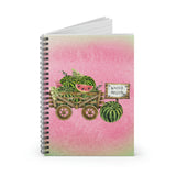 Watermelon Harvest Farmhouse Journal/ Watercolor Wood Cart Sign Summer Notebook/ Diary Gift