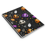 Halloween Journal/ Spooky Watercolor Jack Olanterns, Spiders And Stars Notebook/ Diary Gift