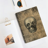 Halloween Journal/ Gothic Grunge Skull On Damask Parchment Notebook/ Diary Gift