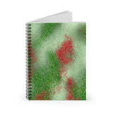 Christmas Journal/ Red Green Marbled Glitter Imaged Notebook/ Diary Gift