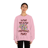 Christmas Sweatshirt/ Funny This Is Fine I’m Fine Messy Tangled Holiday Lights Pajama Winter Holiday Fleece Sweater