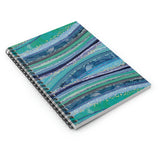 Marble Journal/ Blue, Lavender And Seafoam Green Agate Edges Abstract Glam Notebook/ Diary Gift