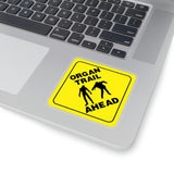 Halloween Stickers/ Caution Sign Organ Trail Laptop Decal, Planner, Journal Vinyl Stickers