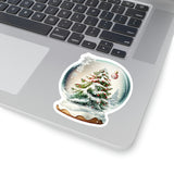 Christmas Stickers/ Snowglobe Holiday Tree Laptop Decal, Planner, Journal Vinyl Stickers