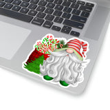Christmas Stickers/ Holiday Gnome With Candy Canes Laptop Decal, Planner, Journal Vinyl Stickers