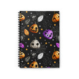 Halloween Journal/ Spooky Watercolor Jack Olanterns, Spiders And Stars Notebook/ Diary Gift