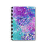 Neon Pastel Journal/ Purple, Pink, Blue And Silver Watercolor Glam Notebook/ Diary Gift