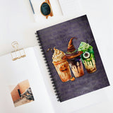 Halloween Journal/ Coffee Lover Monster Witch Specialty Drinks Notebook/ Diary Gift