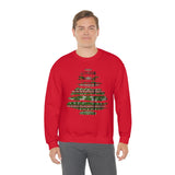 Christmas Sweatshirt/ Ugly Sweater Pattern Brushstroke Washi Tape Tree Pajama Winter Holiday Fleece Sweater