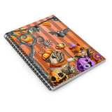 Halloween Journal/ Trick Or Treat Dog, Cat And Jack Olanterns Notebook/ Diary Gift