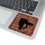 Hockey Stickers/ Caution Sign Brick Wall Goalie Laptop Decal, Planner, Journal Vinyl Stickers