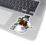 Christmas Stickers/ Snowman With Lantern Laptop Decal, Planner, Journal Vinyl Stickers