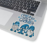 Christmas Stickers/ Chillin With My Gnomies Holiday Gnomes Laptop Decal, Planner, Journal Vinyl Stickers