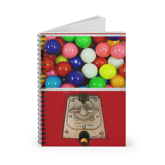 Gumballs Journal/ Retro Red Bubble Gum Machine Notebook/ Diary Gift