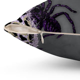 Halloween Throw Pillow/ Spider Glam Purple Leopard Print Glitter Imaged Border Tears Decor
