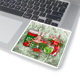 Christmas Stickers/ Coffee And Cocktails Holiday Drinks Laptop Decal, Planner, Journal Vinyl Stickers