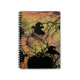 Halloween Journal/ Spooky Ghosts And Pumpkin Silhouettes In Orange Sunset Notebook/ Diary Gift