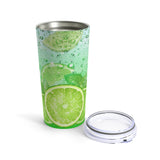 Lime Stainless Steel 20oz Tumbler/ Iced Summer Lime Slices Fruit Drink Travel Mug Gift