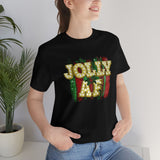 Christmas Shirts/ Jolly Af Gold Marquee Letter Lights Holiday Bling T shirts
