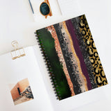 Halloween Journal/ Glam Brushstrokes Leopard, Black, Orange, Gray, Gold Pattern Notebook/ Diary Gift