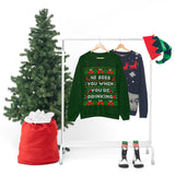 Christmas Sweatshirt/ Funny Santa He Sees You When You’re Drinking Pajama Winter Holiday Fleece Ugly Sweater