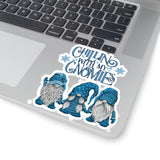 Christmas Stickers/ Chillin With My Gnomies Holiday Gnomes Laptop Decal, Planner, Journal Vinyl Stickers