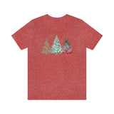 Christmas Shirts/ Watercolor 3 Pine Trees Stripe, Holly Leaves, Snowflakes T shirts
