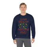 Christmas Sweatshirt/ Funny This Is Fine I’m Fine Messy Tangled Holiday Lights Pajama Winter Holiday Fleece Sweater