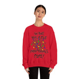 Christmas Sweatshirt/ Funny This Is Fine I’m Fine Messy Tangled Holiday Lights Pajama Winter Holiday Fleece Sweater
