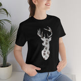 Christmas Deer Shirts/ Gray Parchment Textured Deer With Pinecones Winter Holiday T shirts