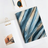 Marble Journal/ Blue And Peach Agate Edges Abstract Bubbles Notebook/ Diary Gift