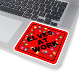 Christmas Stickers/ Elves At Work Holiday Lights Sign Laptop Decal, Planner, Journal Vinyl Stickers
