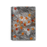 Halloween Journal/ Orange Glam Jack Olantern Pumpkins Confetti Gray Grunge Notebook/ Diary Gift