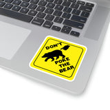 Funny Bear Stickers/ Caution Sign Don’t Poke The Bear Laptop Decal, Planner, Journal Vinyl Stickers