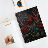 Roses Journal/ Gothic Red Roses Leather Black Background Fantasy Notebook/ Diary Gift