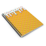 Ice Cream Journal/ Ice Cream Drip Waffle Cone Vanilla With Rainbow Sprinkles Summer Notebook/ Diary Gift