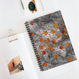 Halloween Journal/ Orange Glam Jack Olantern Pumpkins Confetti Gray Grunge Notebook/ Diary Gift