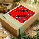 Christmas Stickers/ Elves At Work Holiday Lights Sign Laptop Decal, Planner, Journal Vinyl Stickers