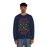 Christmas Sweatshirt/ Funny This Is Fine I’m Fine Messy Tangled Holiday Lights Pajama Winter Holiday Fleece Sweater