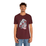 Valentine Shirts/ Gothic Tic Tac Toe Bones And Roses On Marbled Gray Paint Brushstrokes T shirts
