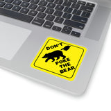 Funny Bear Stickers/ Caution Sign Don’t Poke The Bear Laptop Decal, Planner, Journal Vinyl Stickers