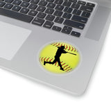 Softball Stickers/ Softball Batter Laptop Decal, Planner, Journal Vinyl Stickers